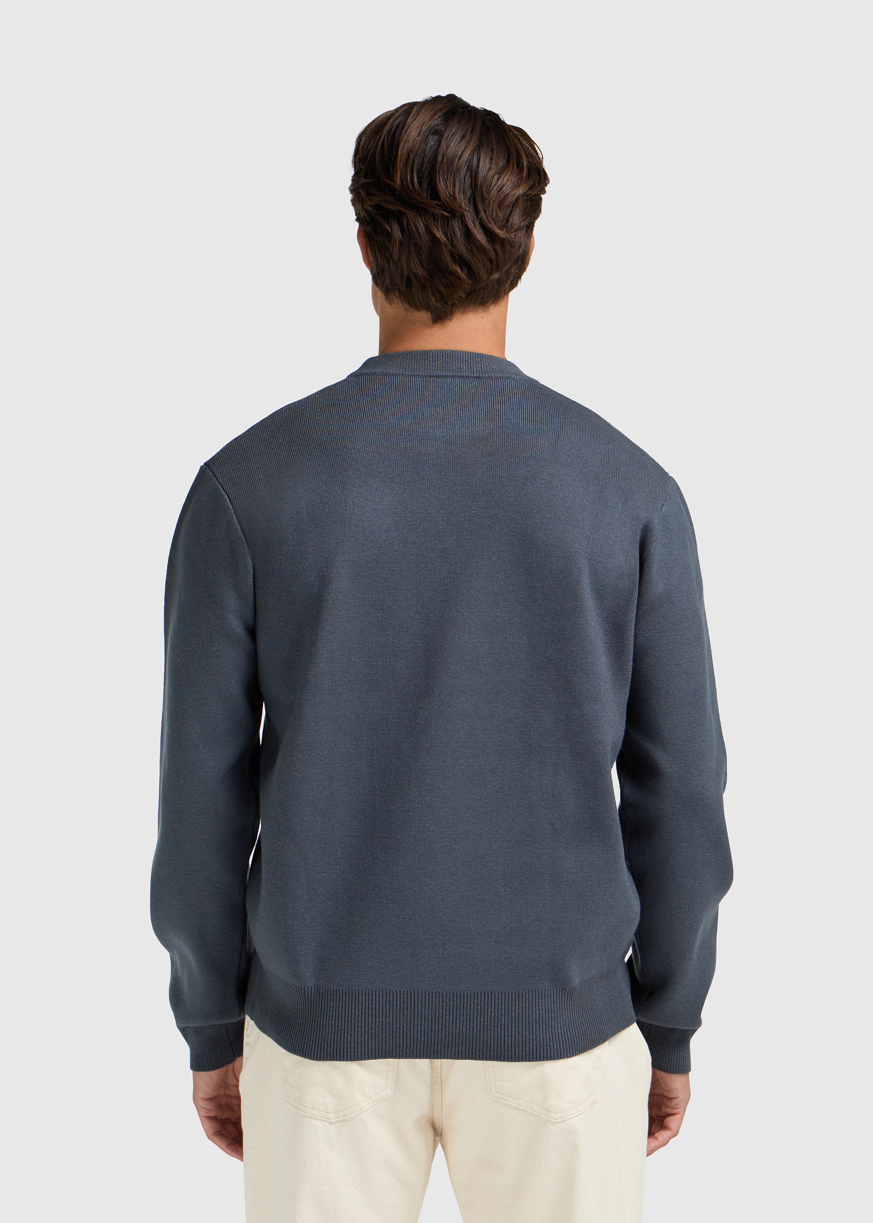 Compact Knit Crewneck - Navy Blue