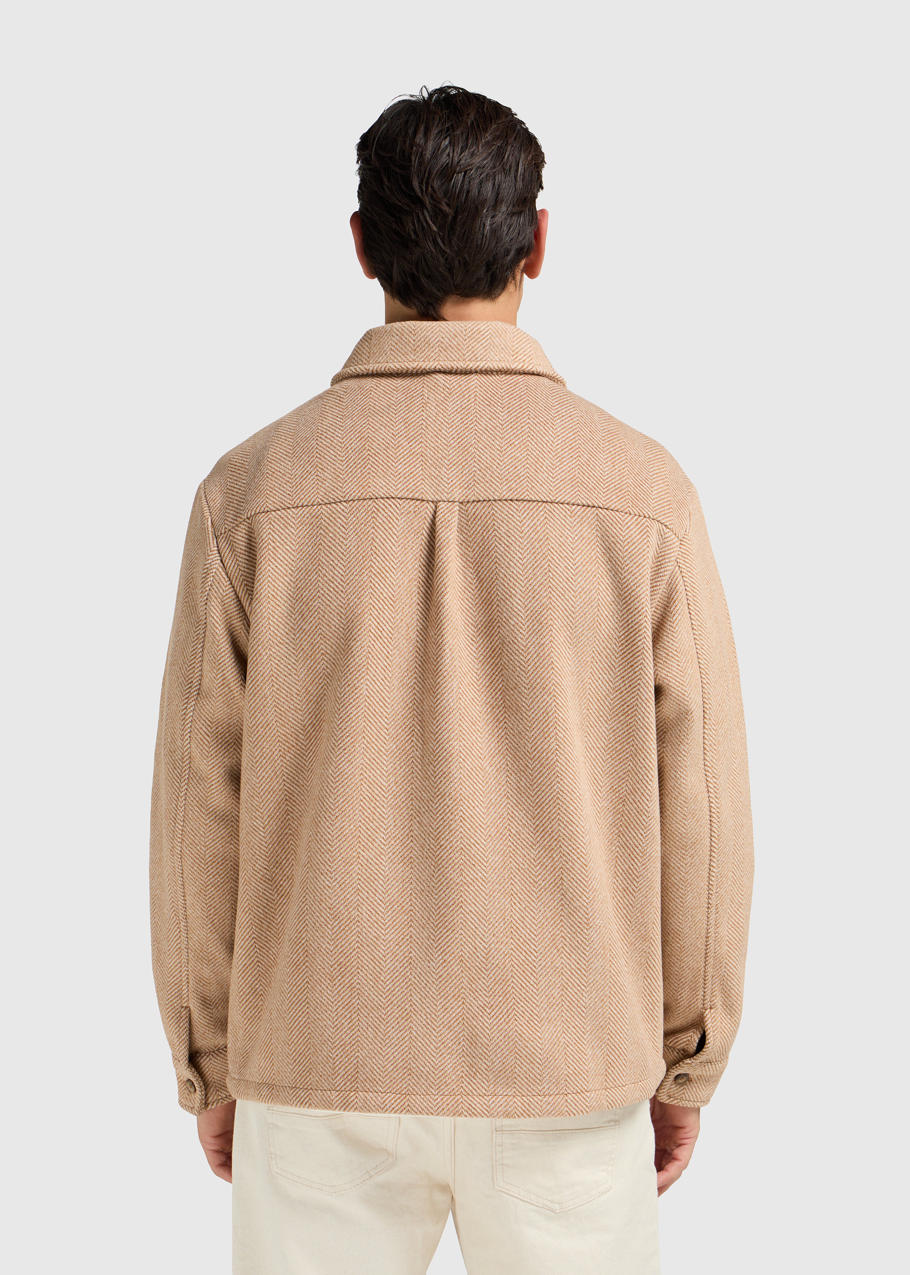 Herringbone Zip Overshirt - Desert
