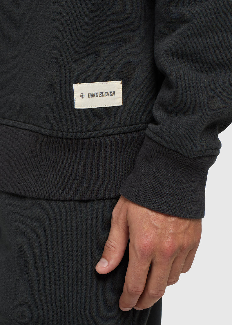 Vintage Washed Henley - Off Black