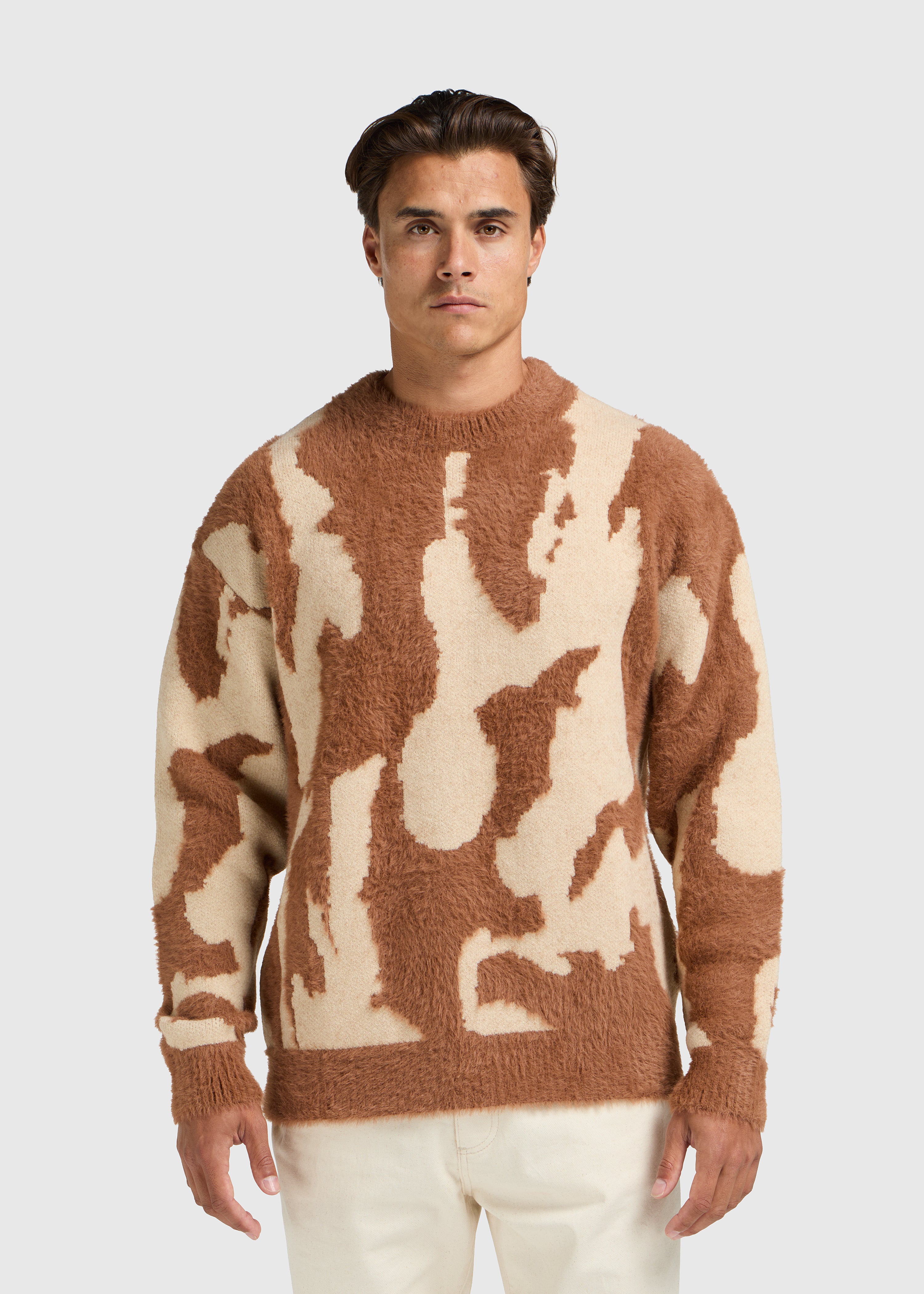 Hairy Glacier Knit - Brown - Sand