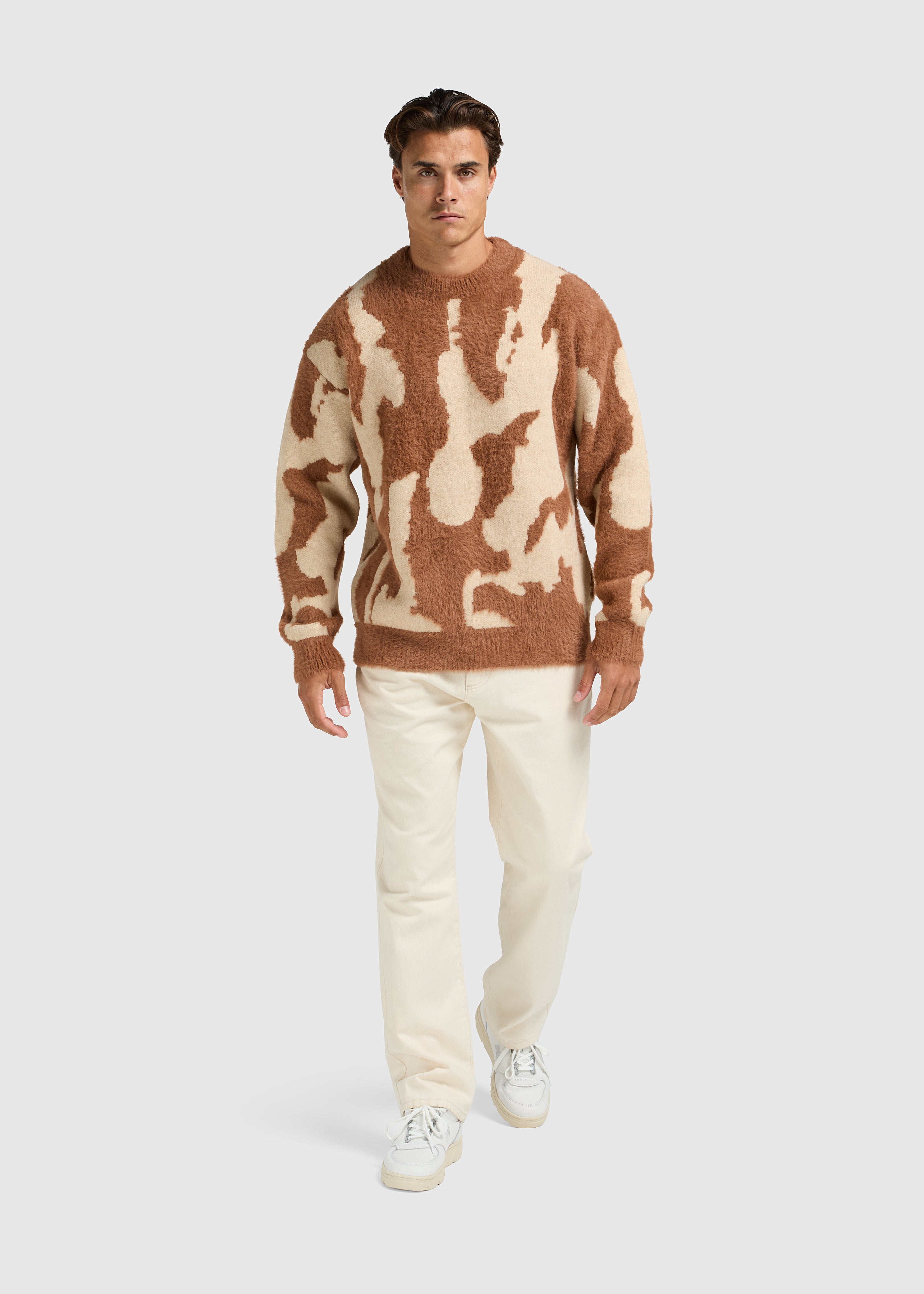 Hairy Glacier Knit - Brown - Sand