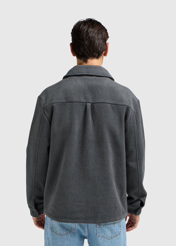 Surchemise à fermeture éclair en motif chevrons - Antra Melange