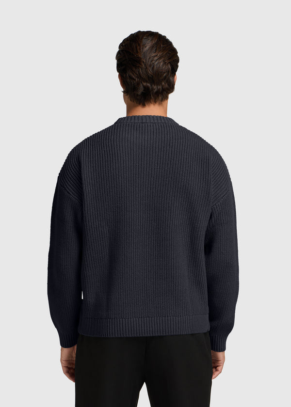 Clean Cable Knit - Dark Blue