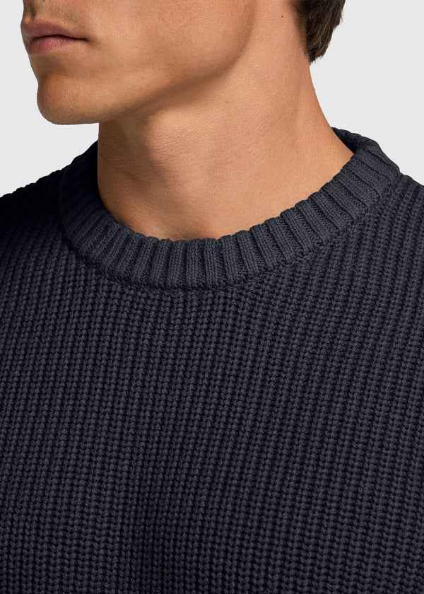 Clean Cable Knit - Dark Blue