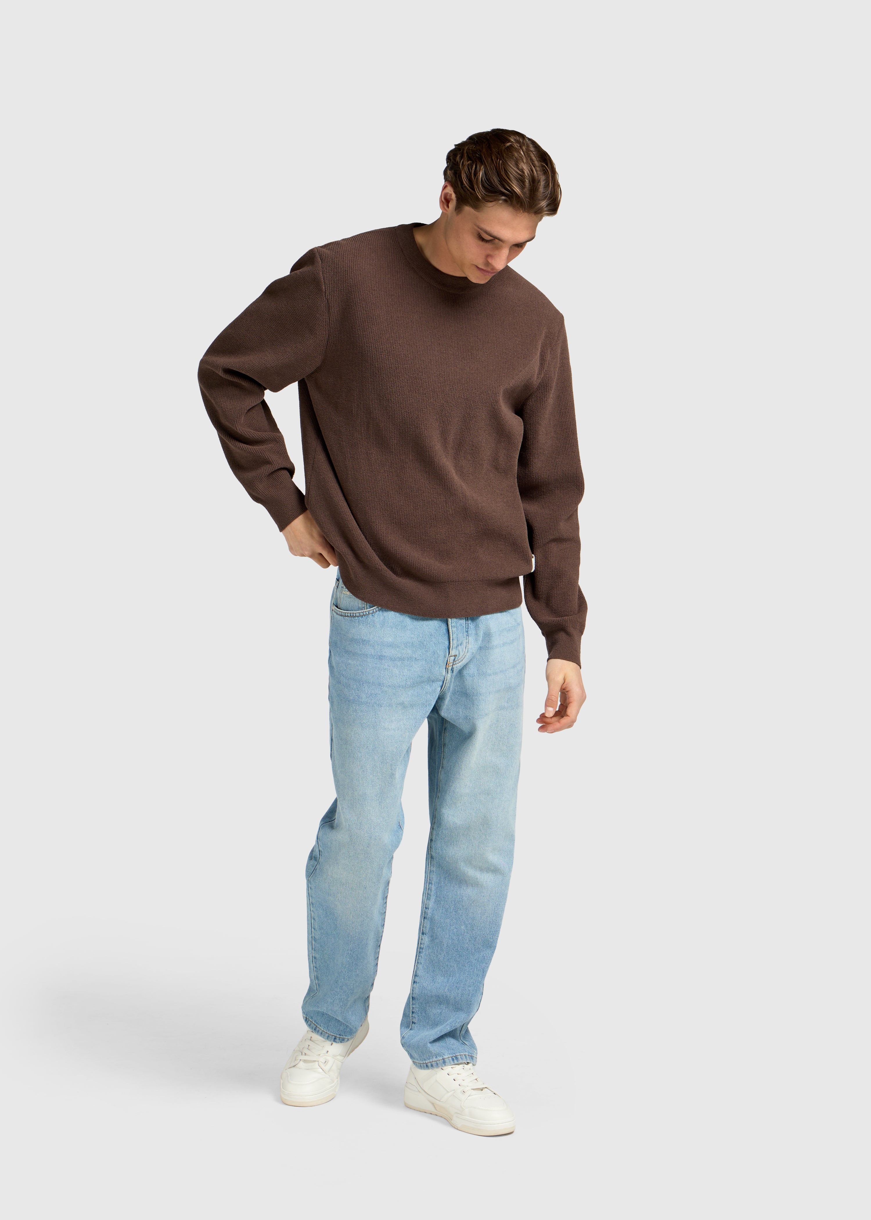 Structure Knit Crewneck - Espresso