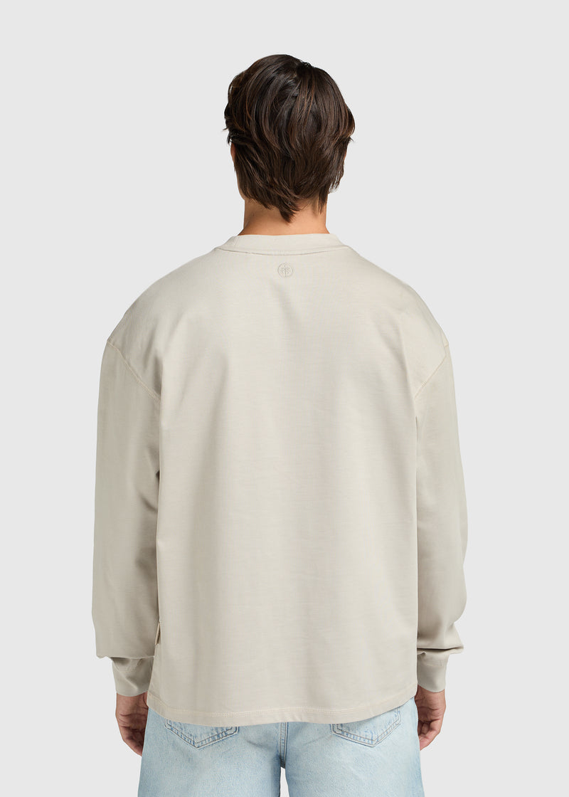 T-shirt manches longues contrastant - Taupe