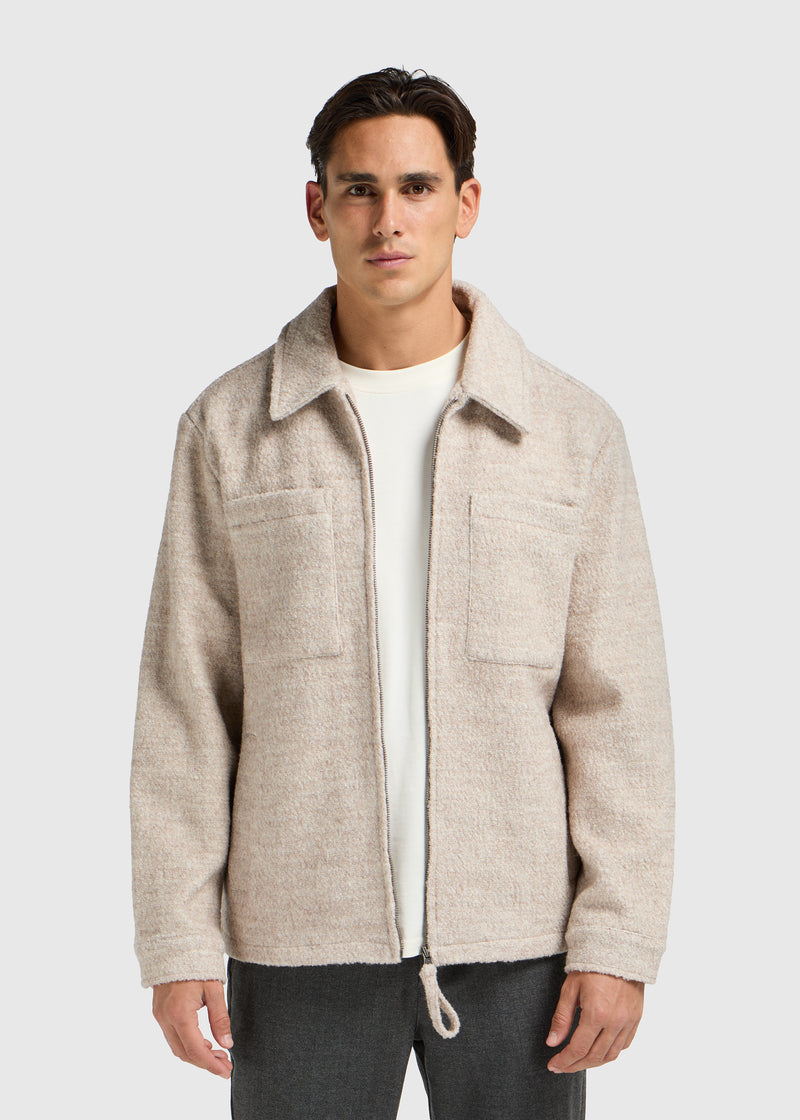 Premium-Wolljacke – Sand