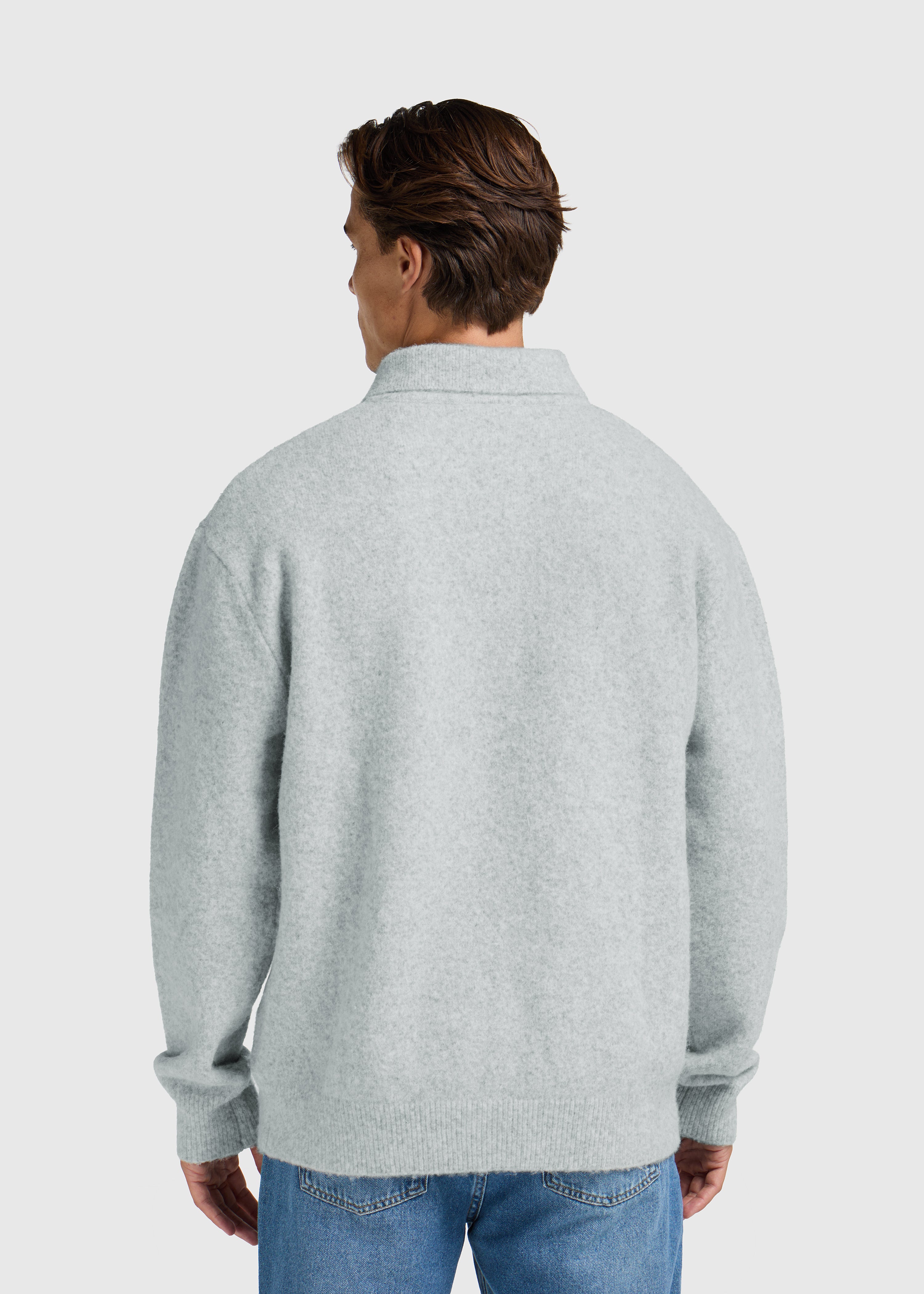 Soft Wool Polo - Grey Melee