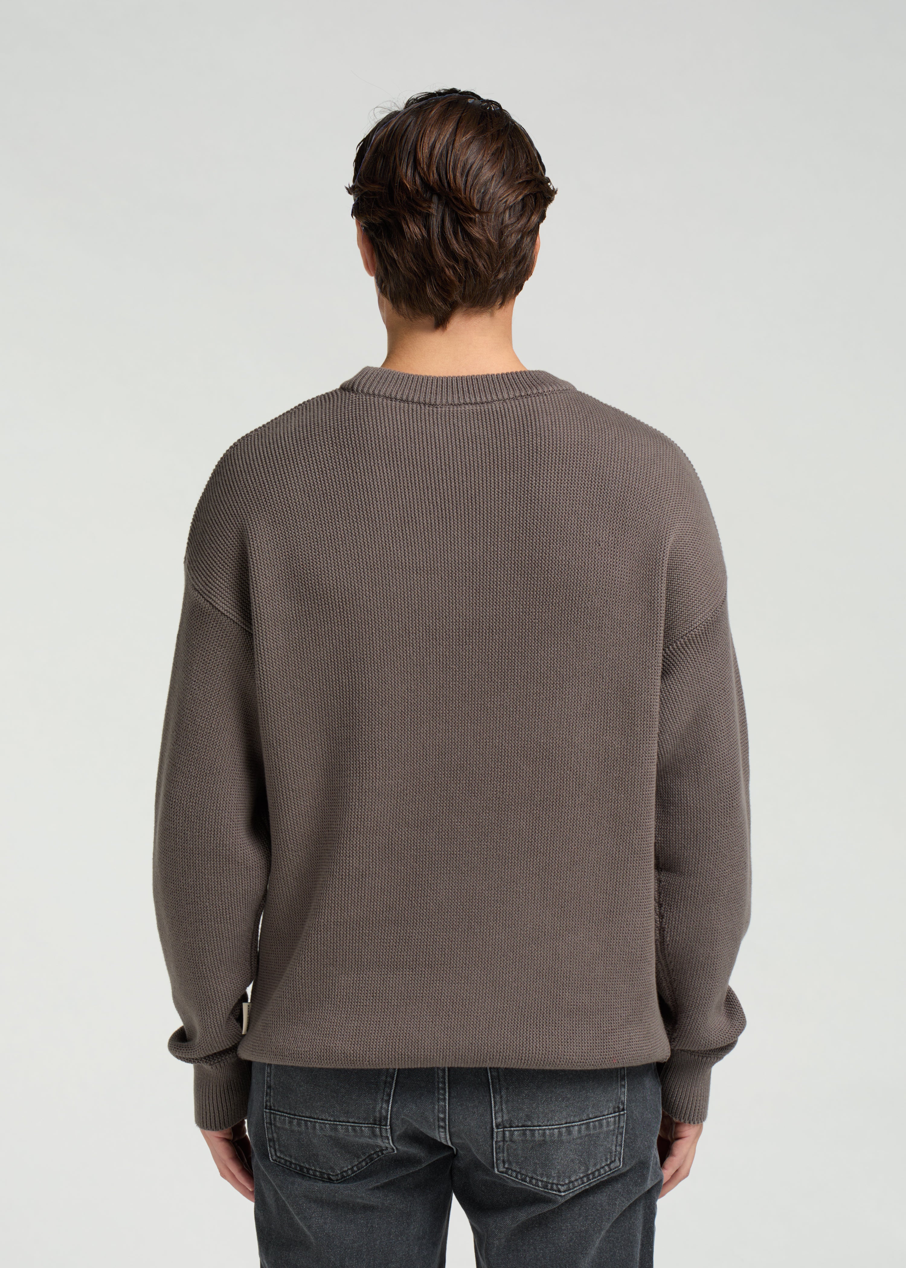Embro Knit Crewneck - Stone Grey