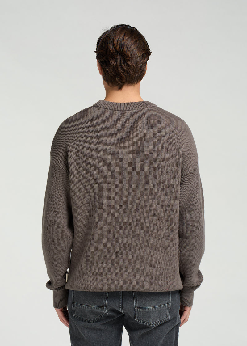 Embro Strickpullover mit Rundhalsausschnitt – Steingrau