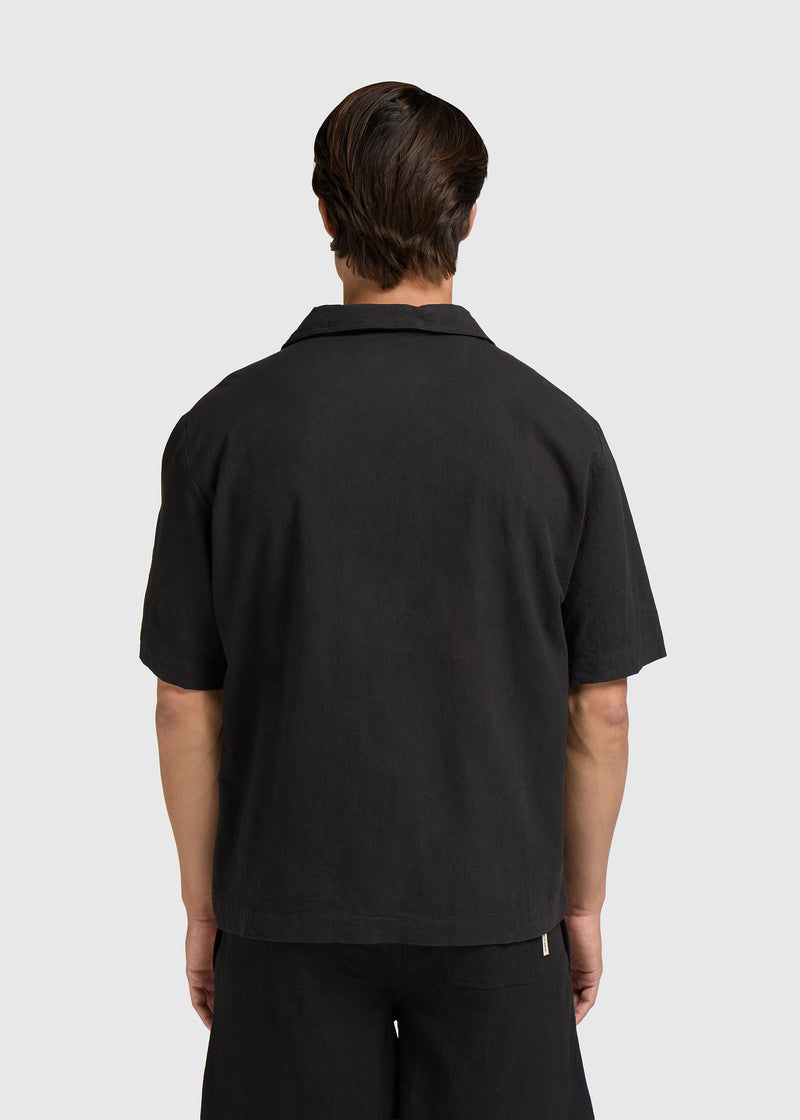 Night Palm Resort Shirt - Off Black