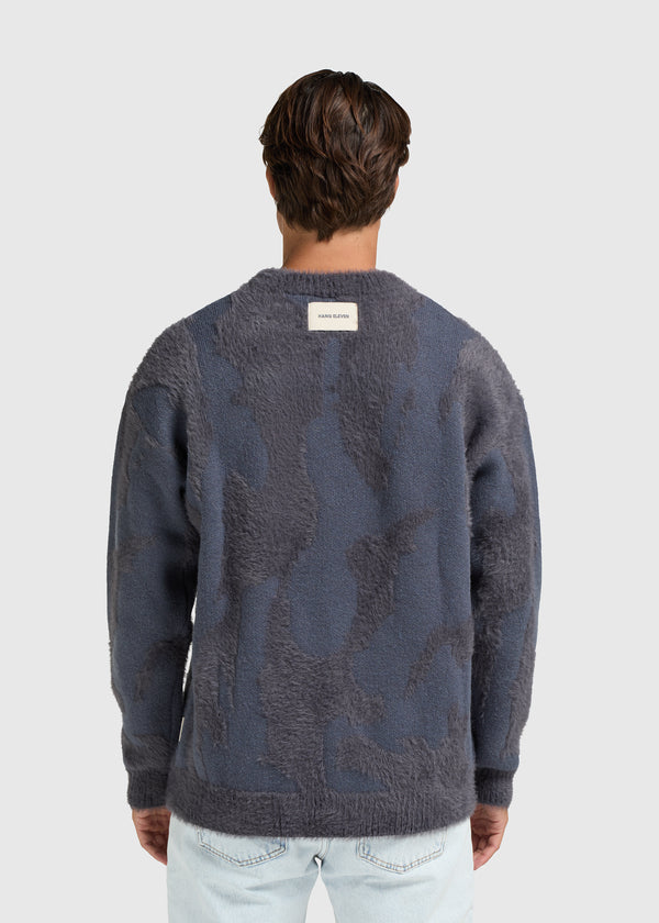 Hairy Glacier Knit - Navy Blue