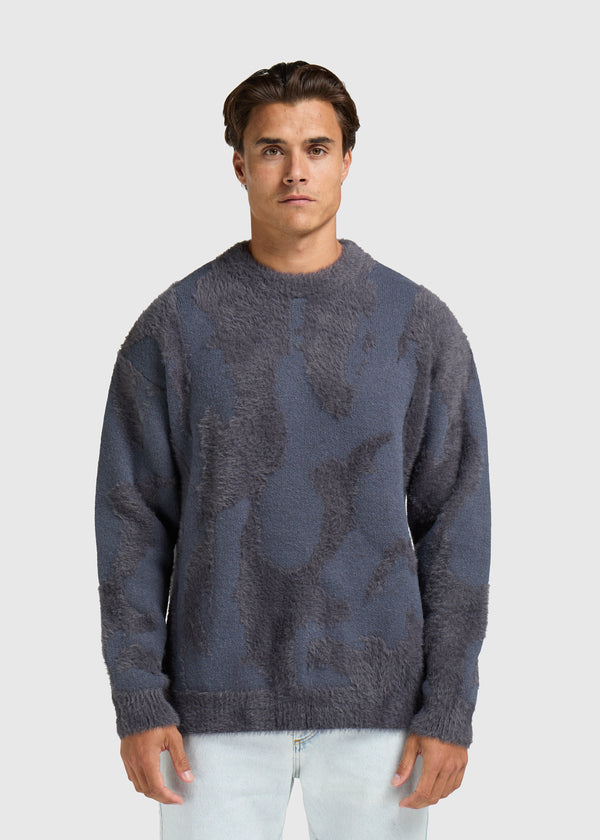 Hairy Glacier Knit - Navy Blue
