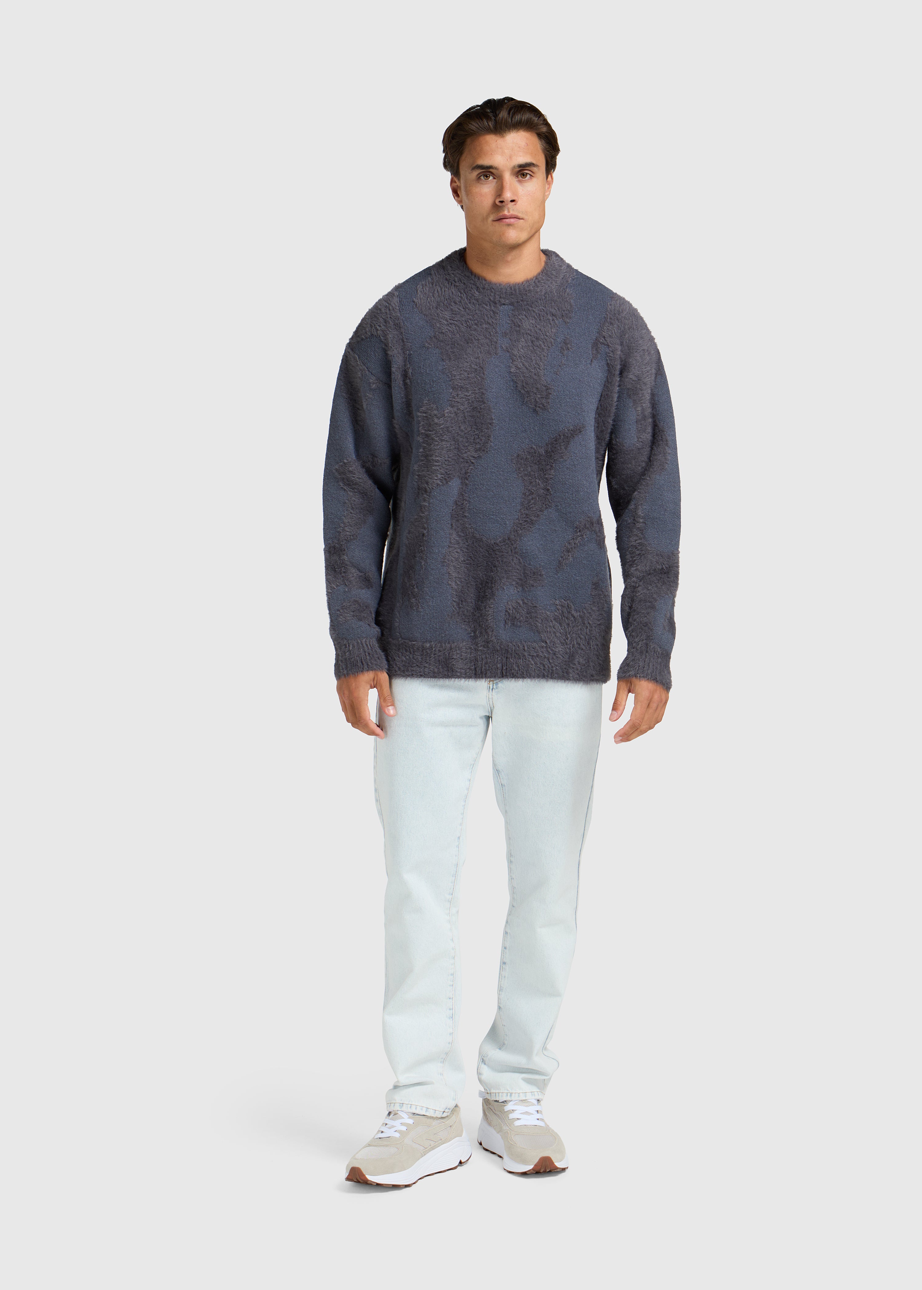 Hairy Glacier Knit - Navy Blue