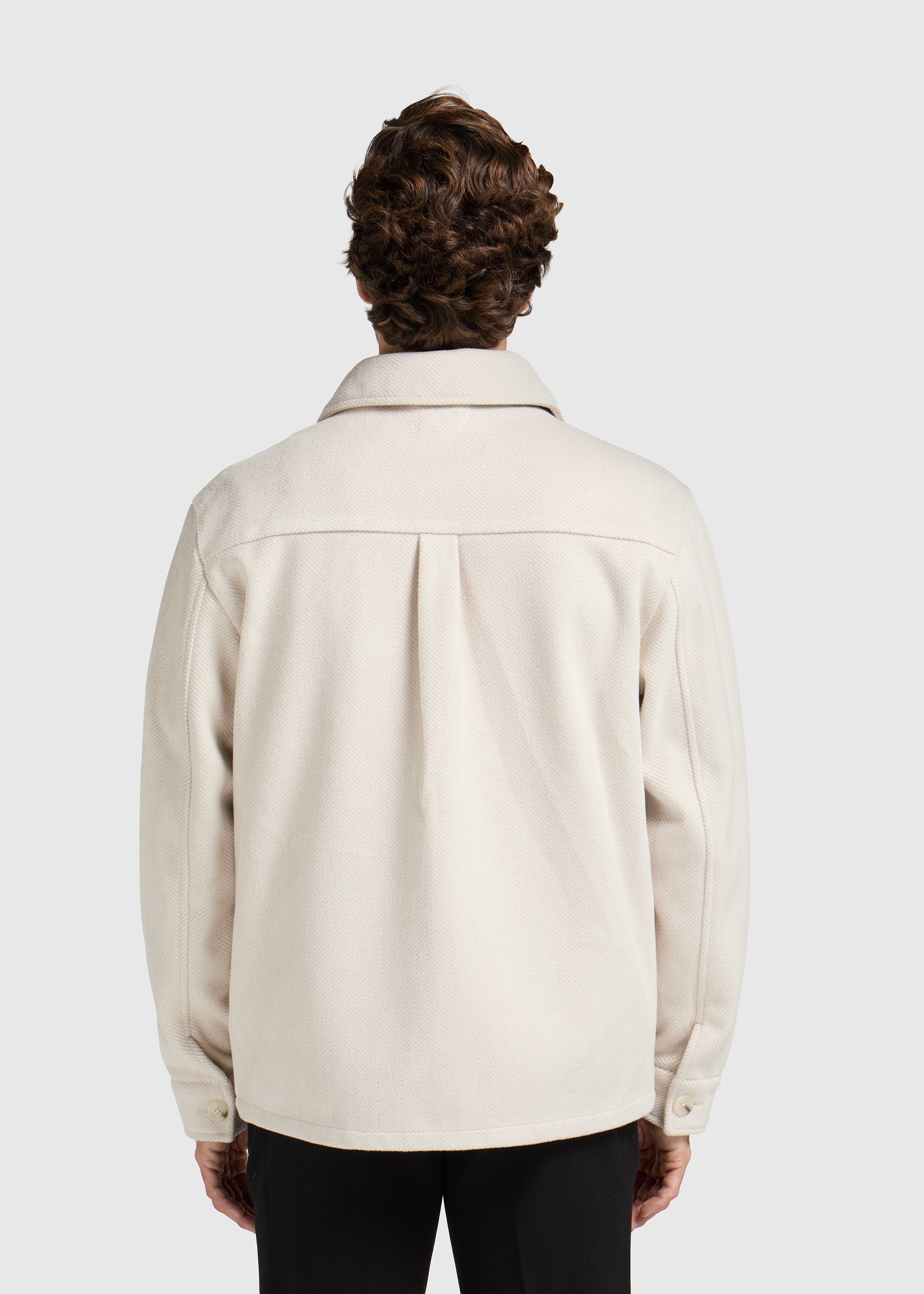 Herringbone Overshirt - Light Sand