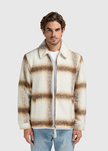 Hairy Check Jacket - Sand