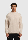 Entspannter Strickpullover mit Rundhalsausschnitt - Sand Melange