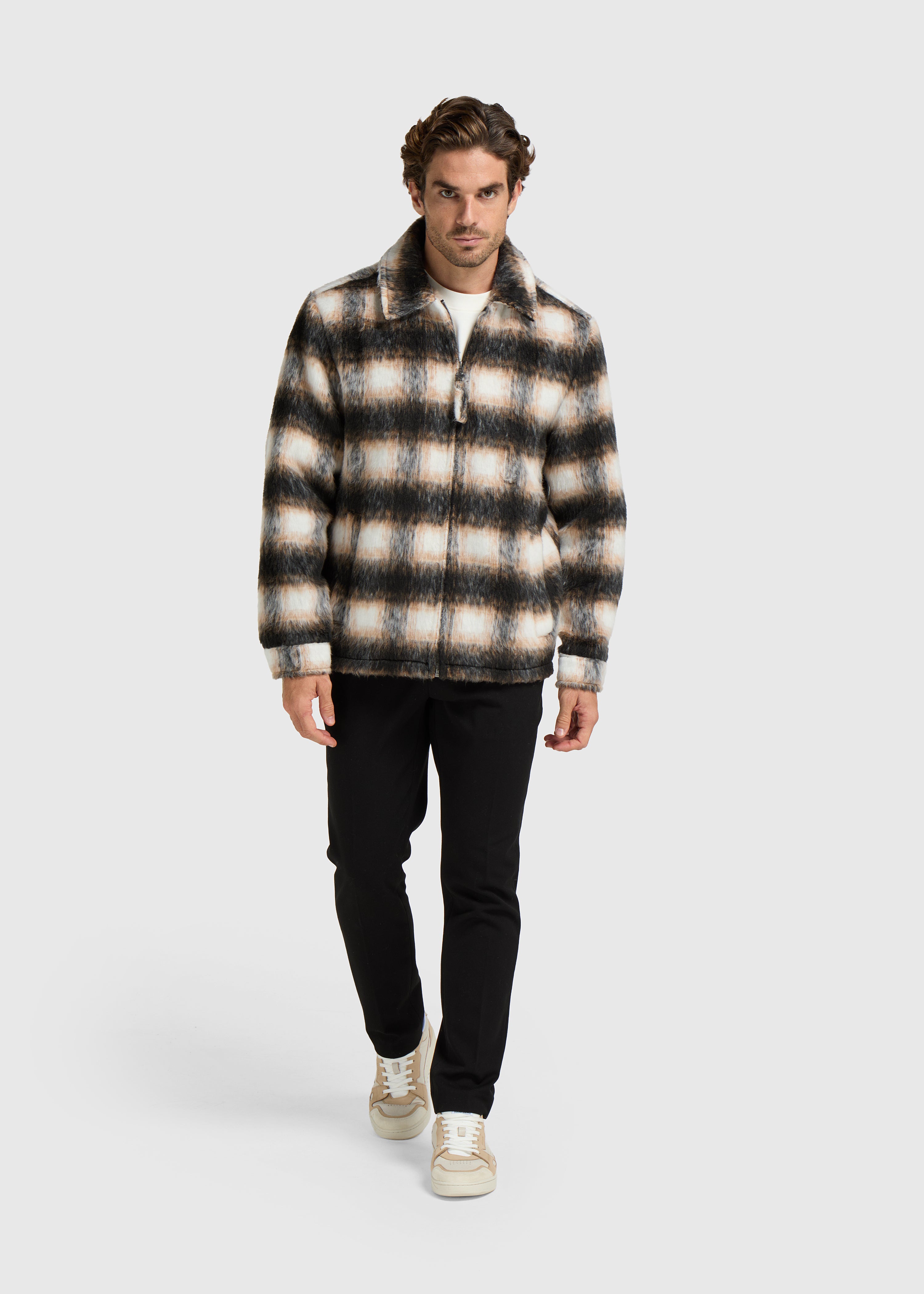 Check Overshirt - Black