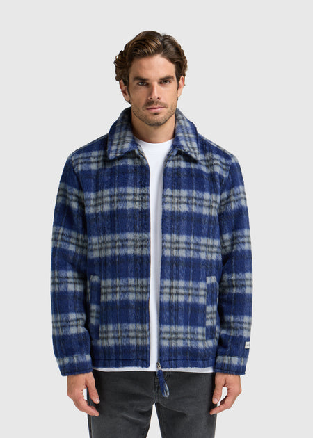 Hairy Check Jacket - Navy Blue