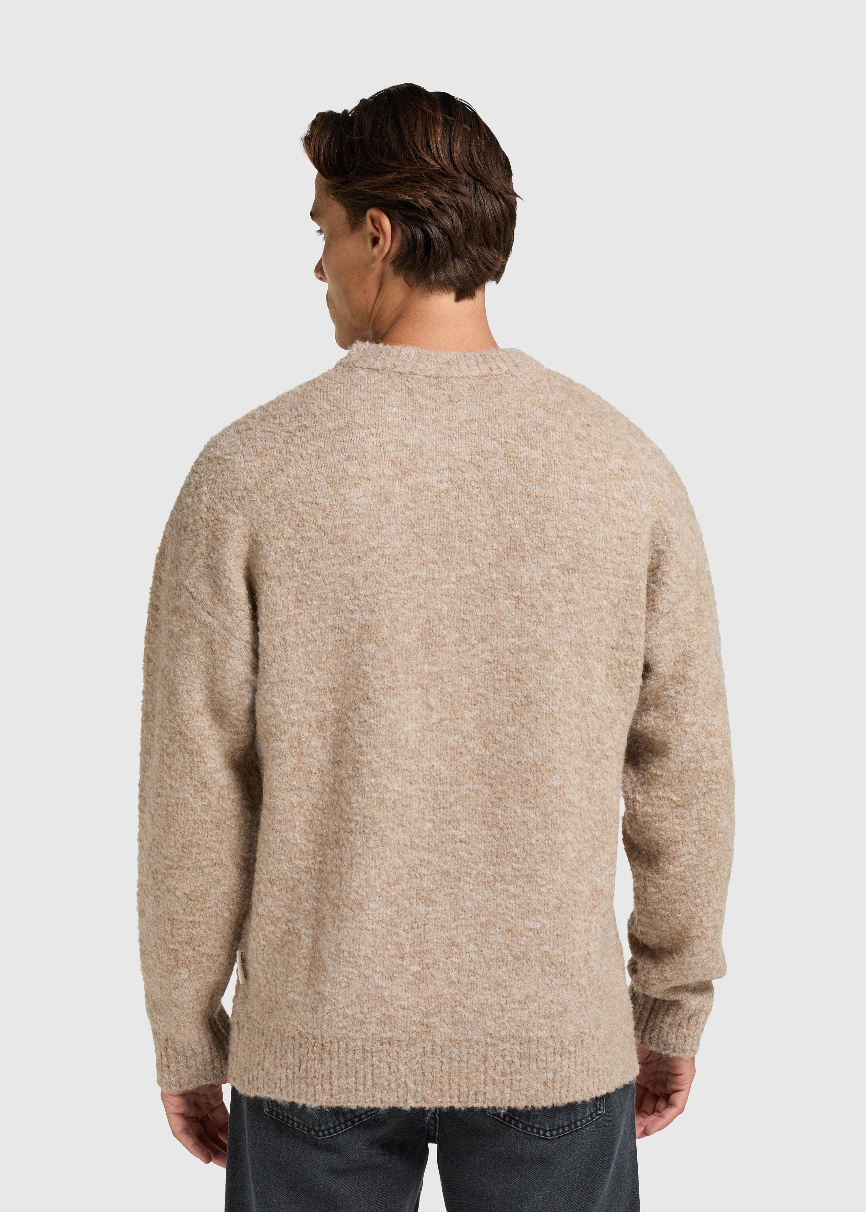 Pull en tricot bouclé avec logo - Sable