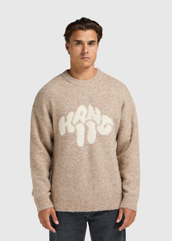 Bouclé Logo Knit - Sand