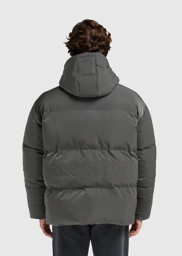 Hooded Puffer Jacket - Grey