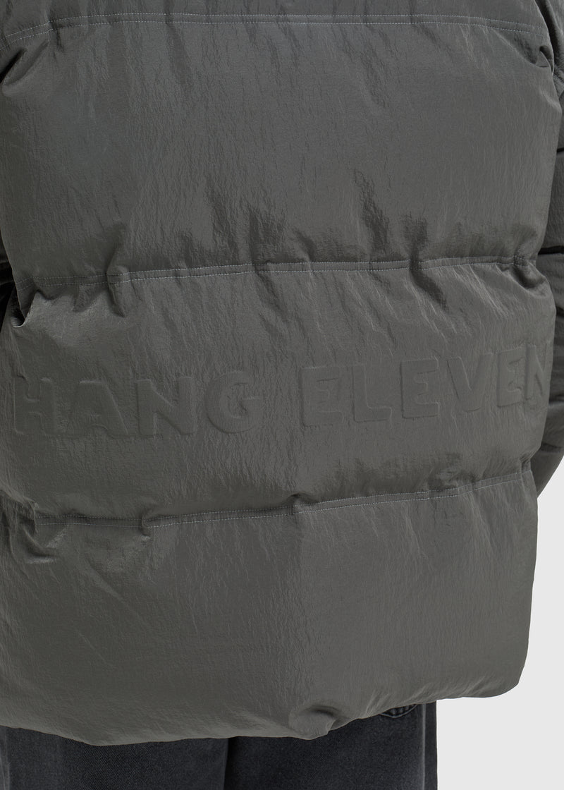 Hooded Puffer Jacket - Grey
