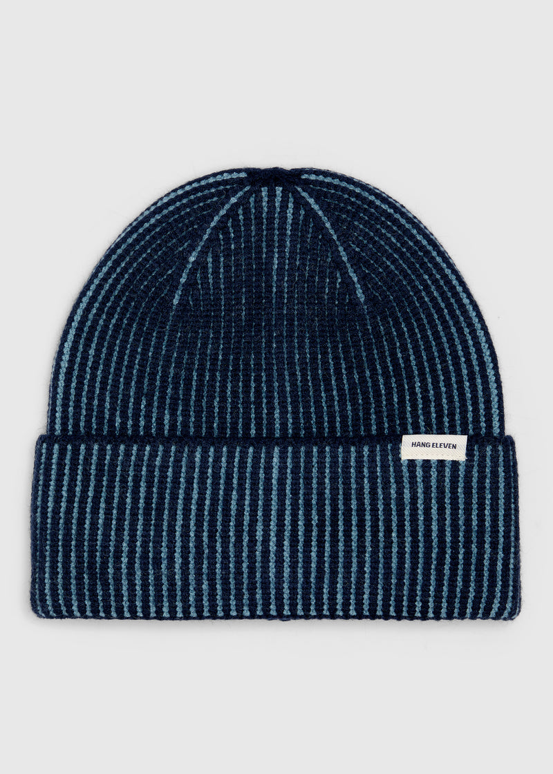 Two Tone Beanie - Dark Blue