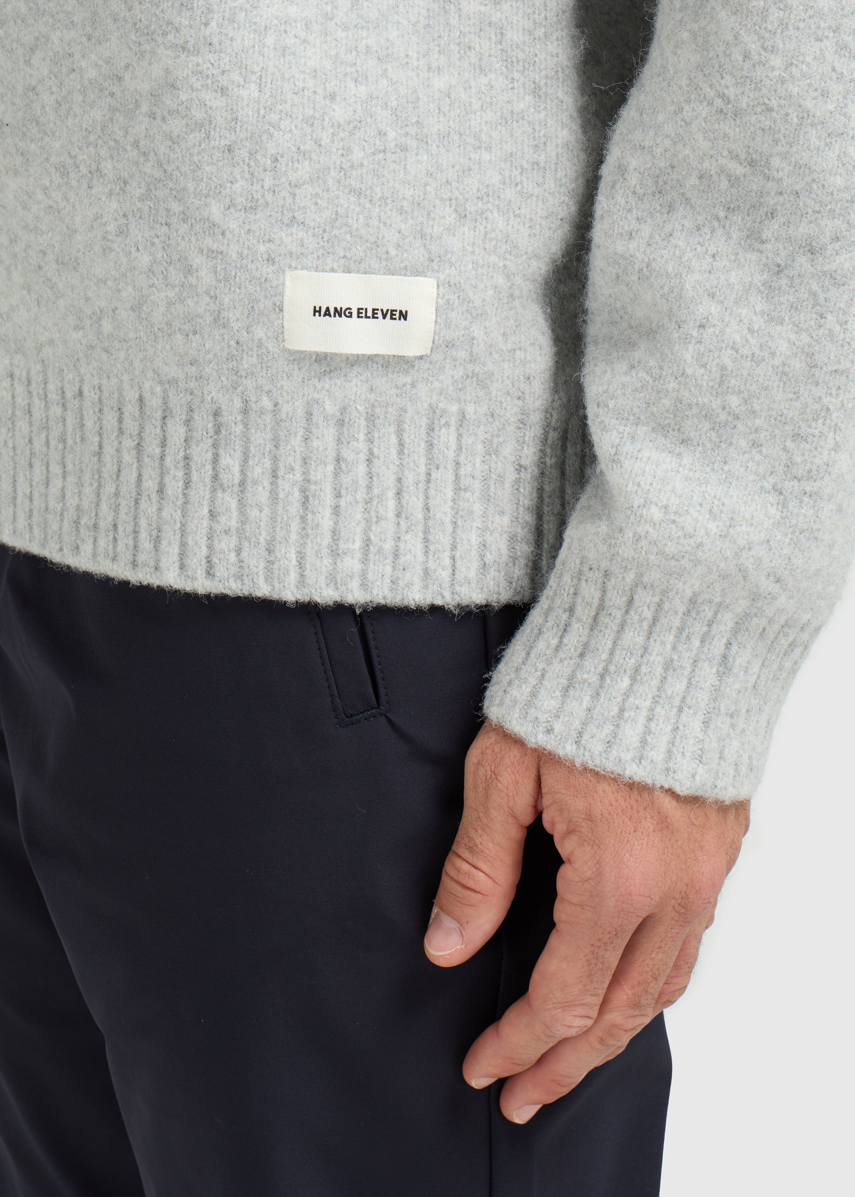 Cozy Knit Crewneck - Grey Melee