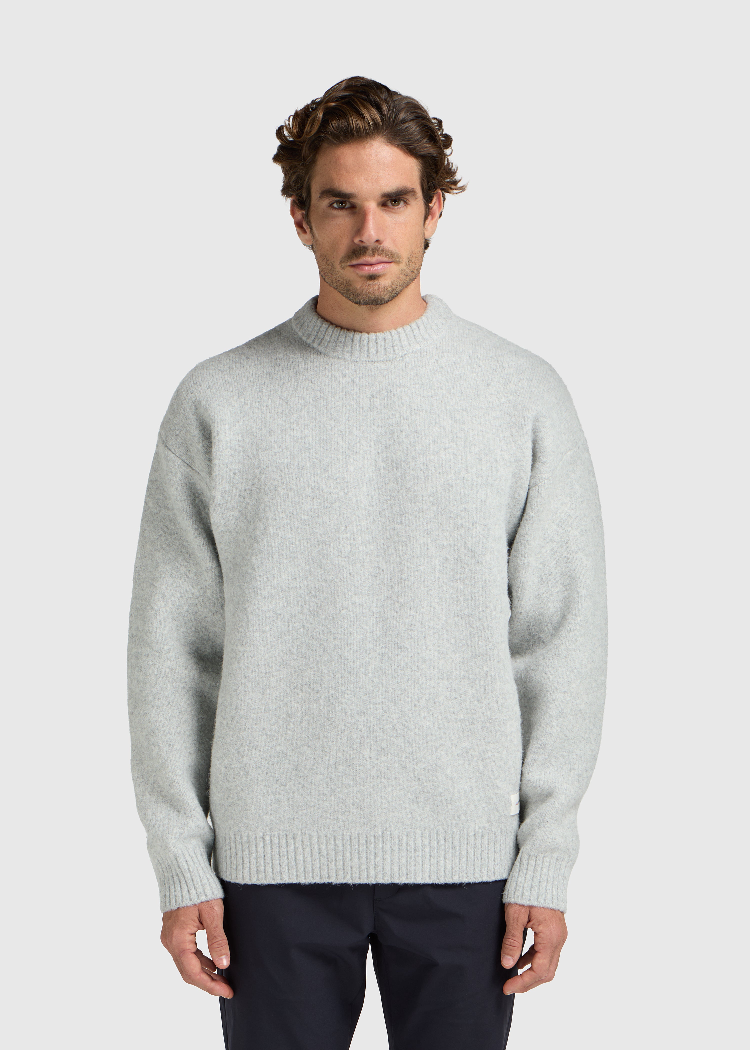 Cozy Knit Crewneck - Grey Melee