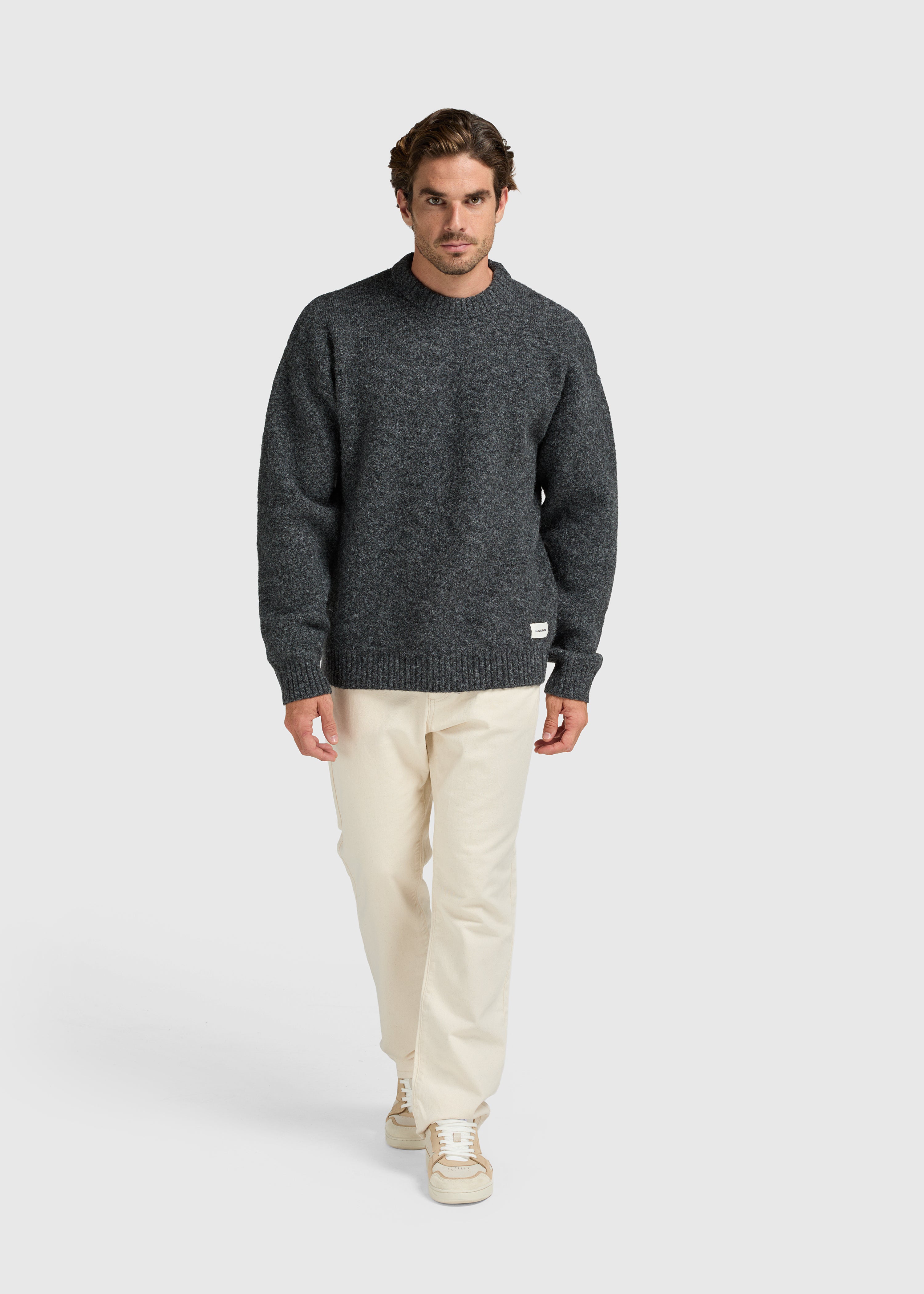 Cozy Knit Crewneck - Anthracite
