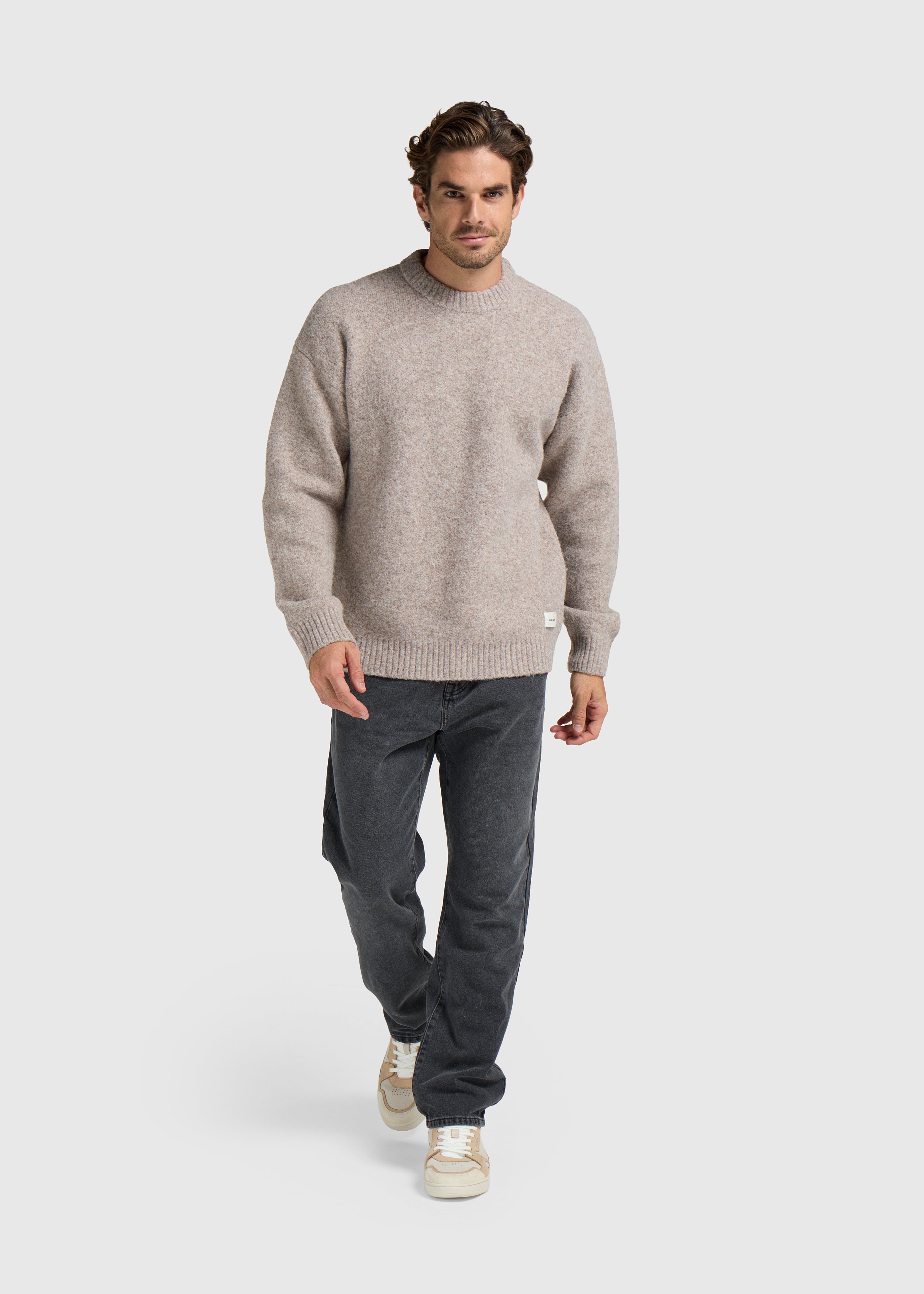 Cozy Knit Crewneck - Taupe