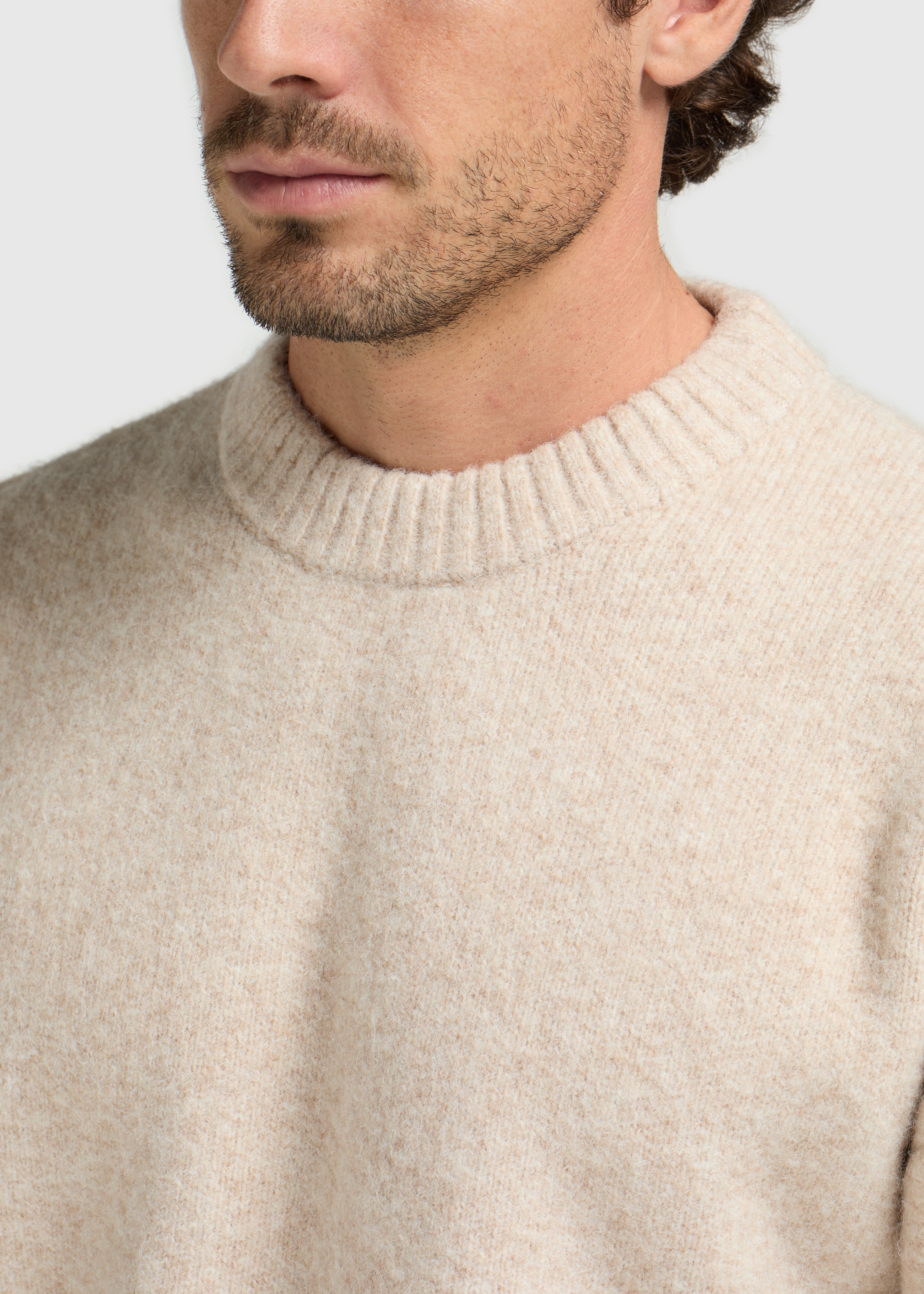 Cozy Knit Crewneck - Light Sand