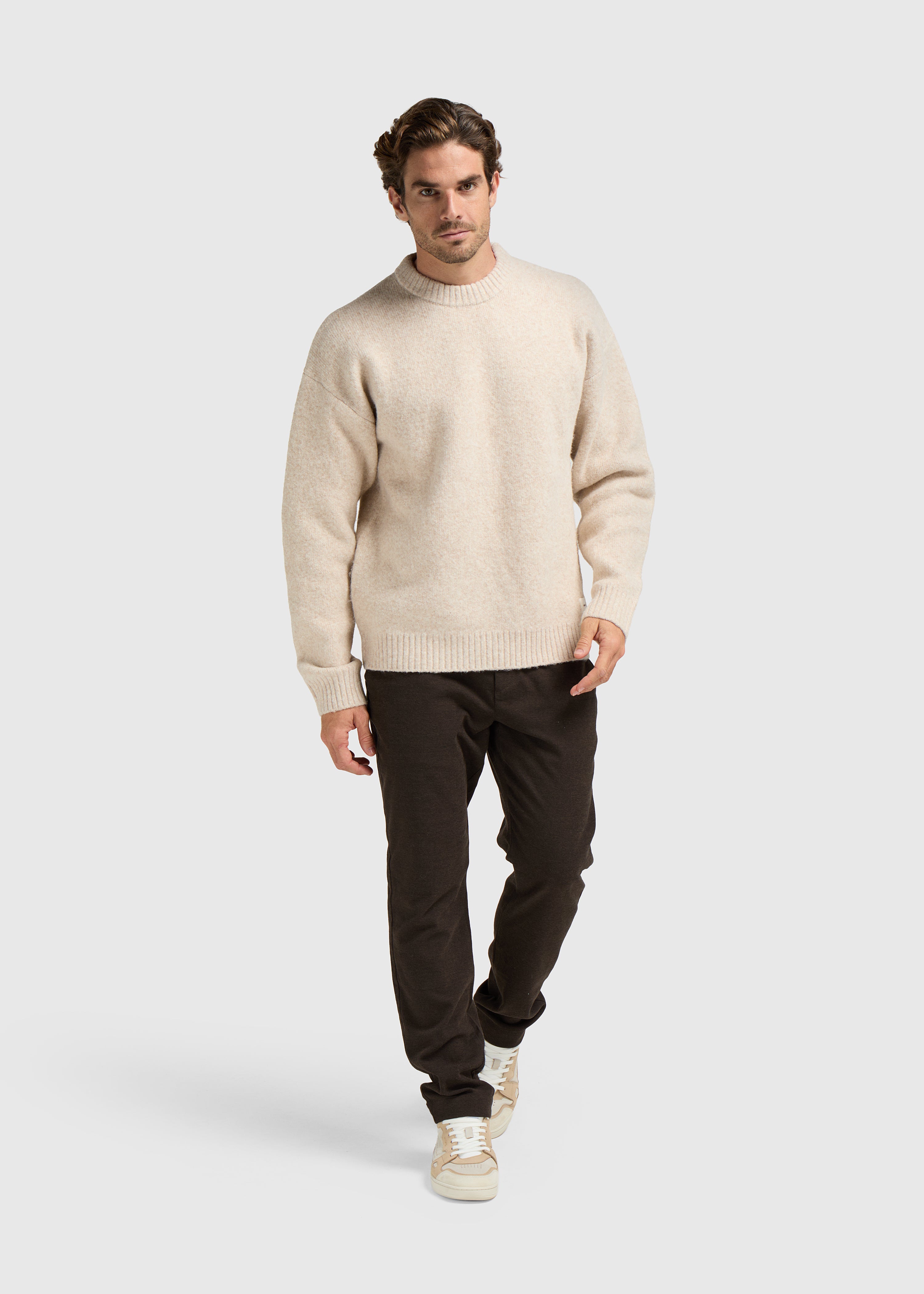 Cozy Knit Crewneck - Light Sand