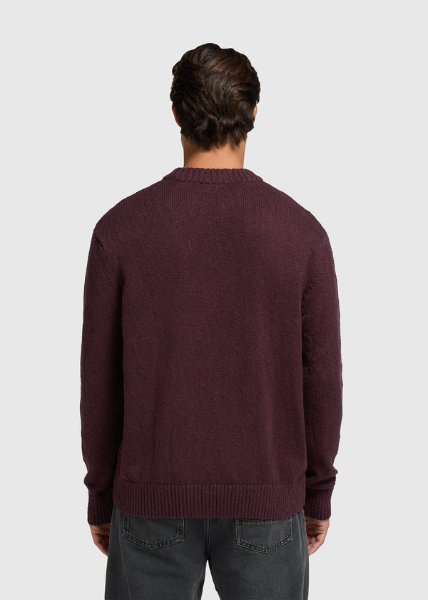 Premium Strickpullover mit Rundhalsausschnitt - Bordeauxrot