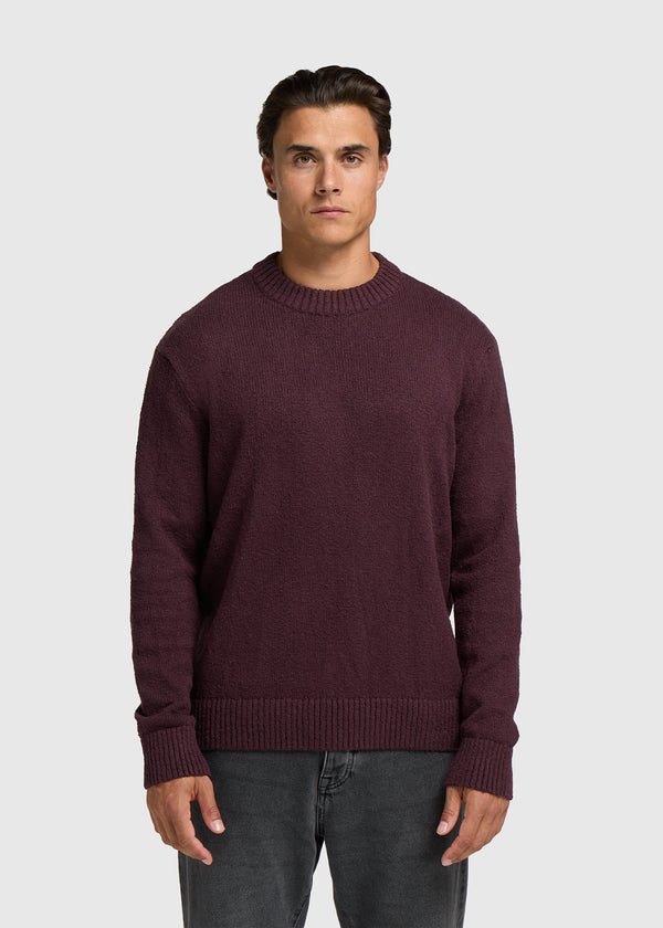Premium Strickpullover mit Rundhalsausschnitt - Bordeauxrot