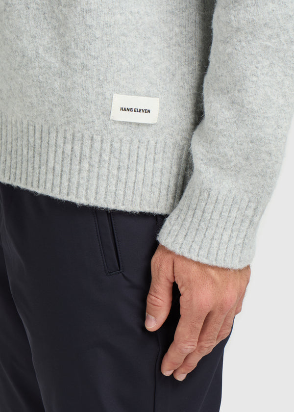 Cozy Knit Polo - Grey Melee