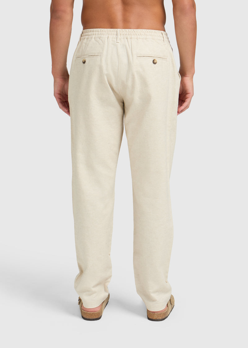 The Pleated Linen Pants - Sand