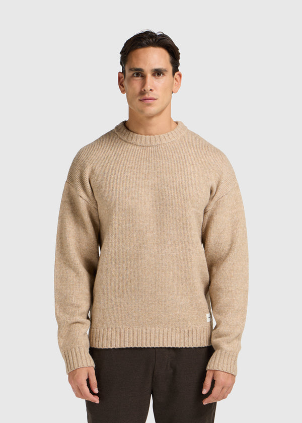 Heavy Knit Crewneck - Dark Sand