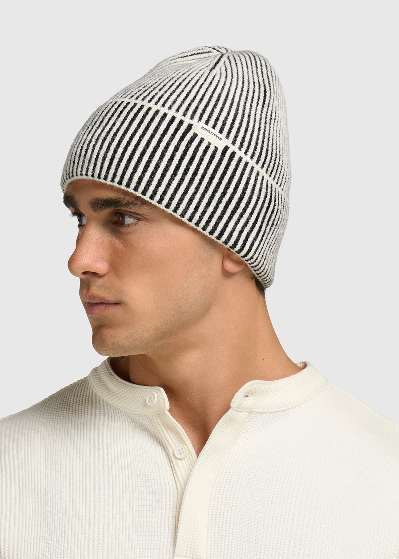Two Tone Beanie - White