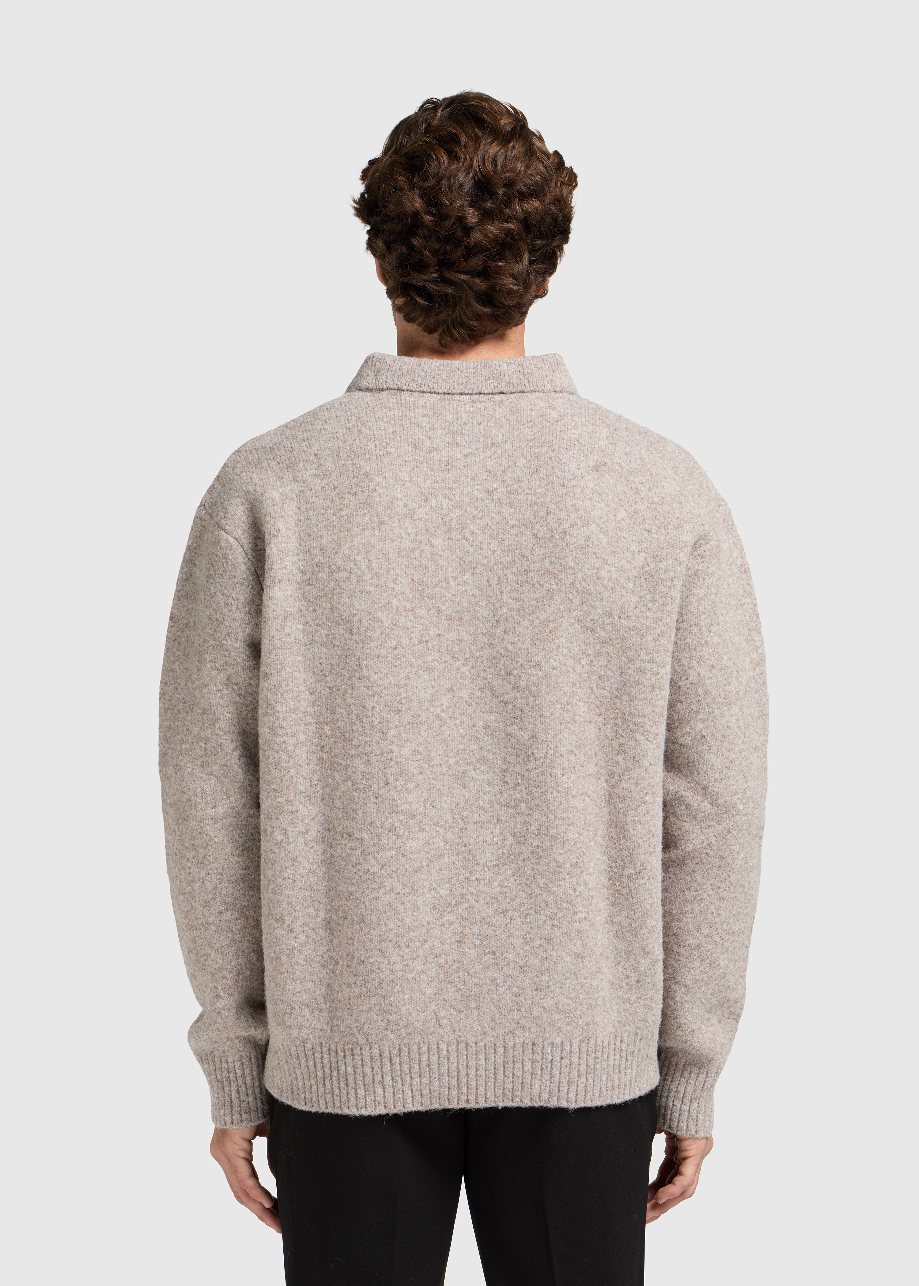 Cozy Knit Polo - Taupe