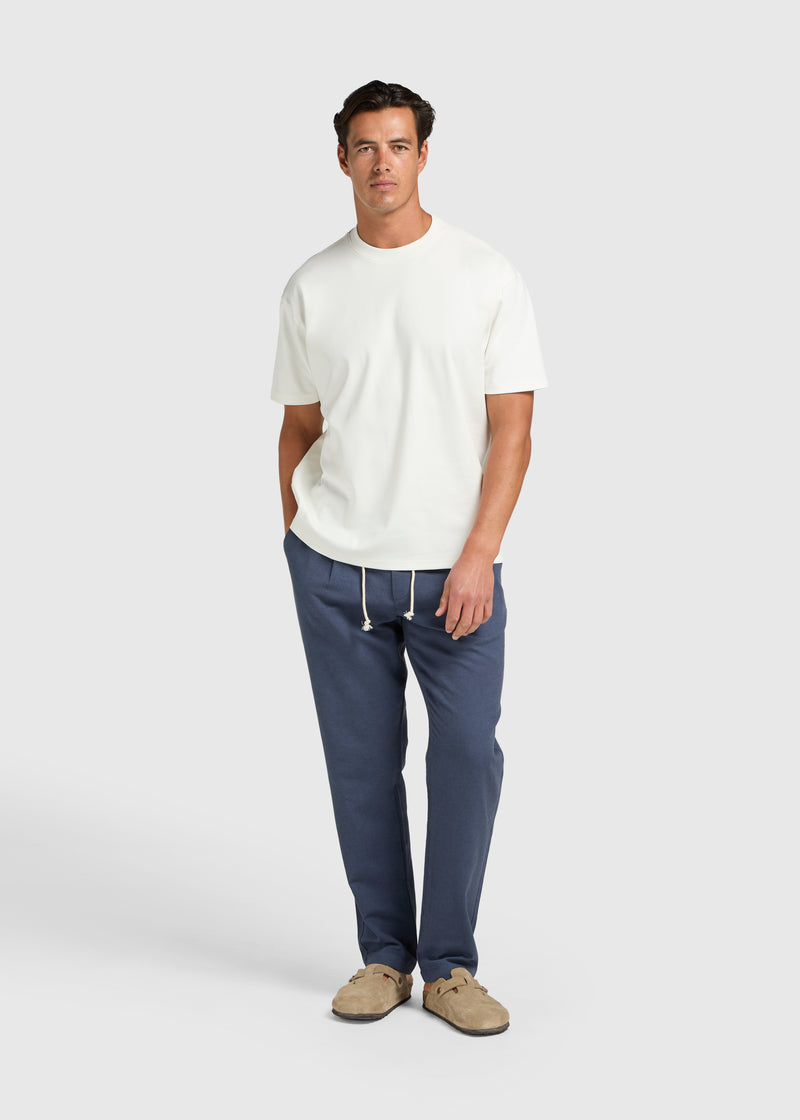 The Pleated Linen Pants - Navy Blue