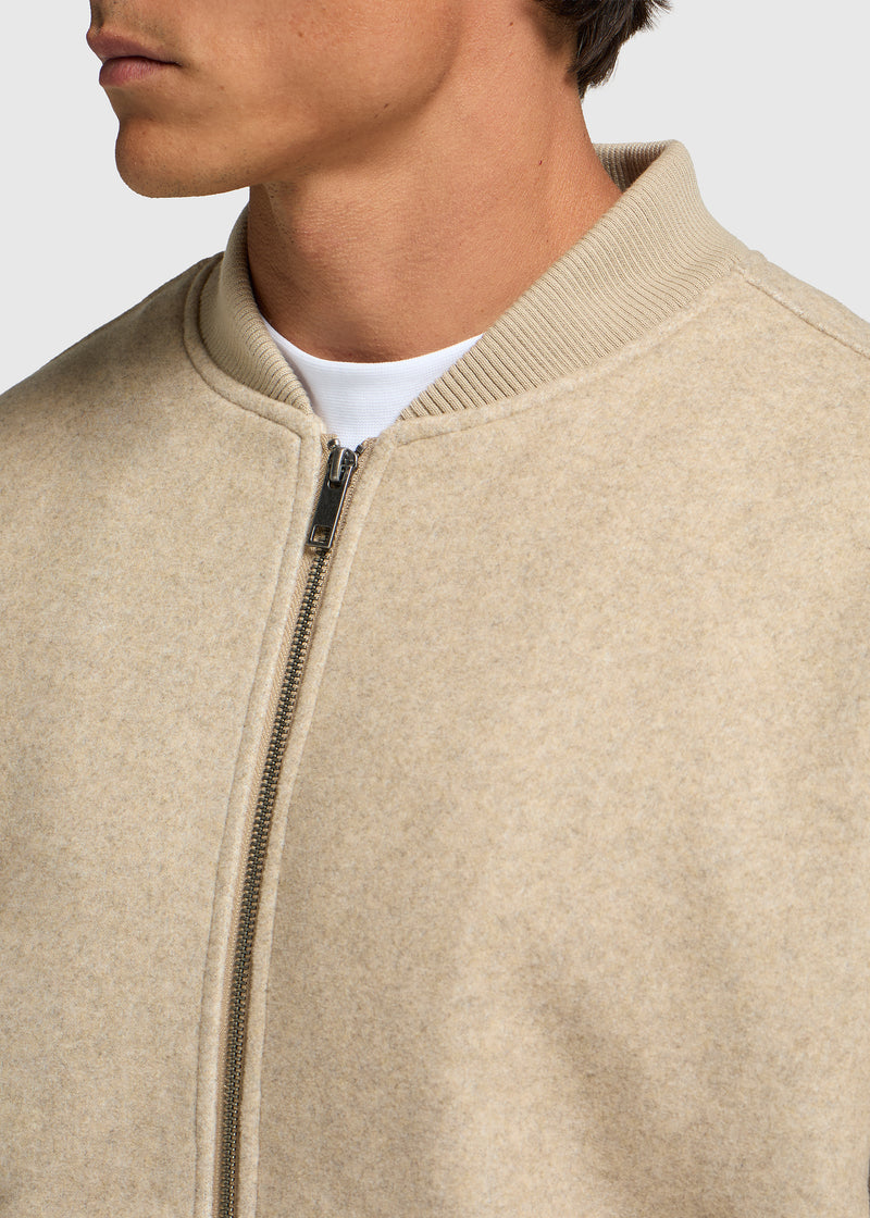 Soft Bomber Jacket - Sand Melange