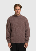 Brushed Knit Crewneck - Brown Melee