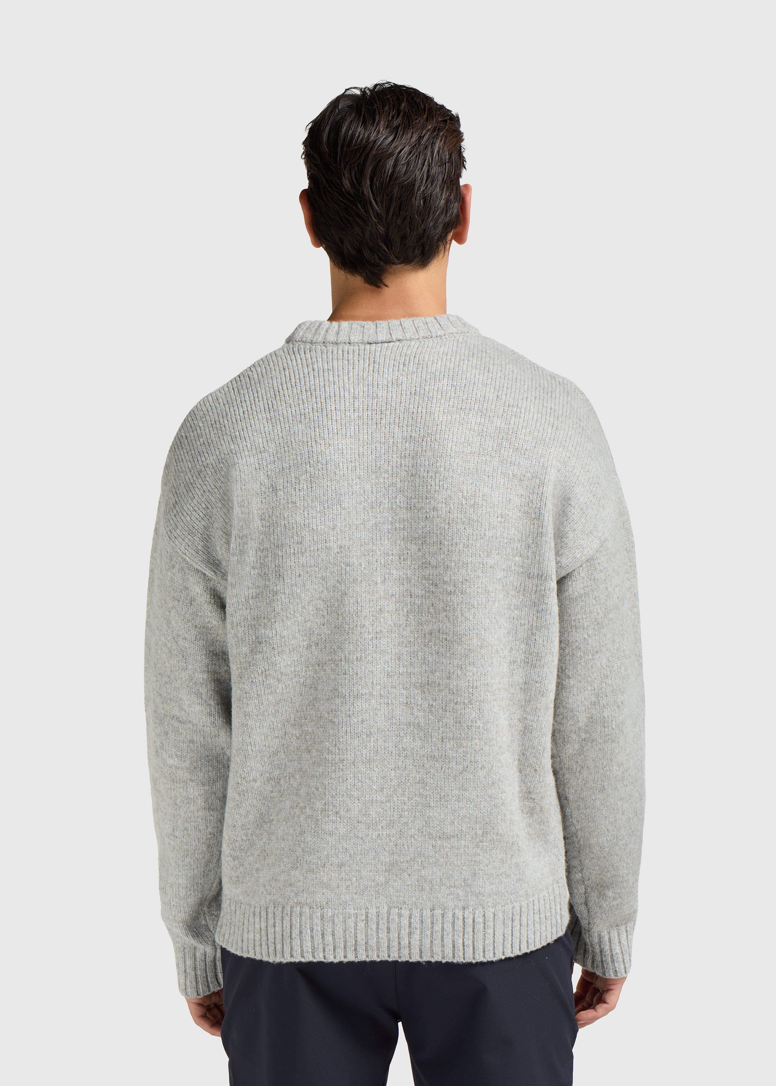 Heavy Knit Crewneck - Grey Melee