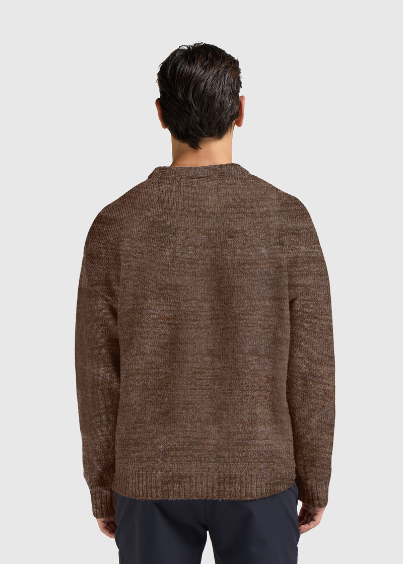 Heavy Knit Crewneck - Brown Melange