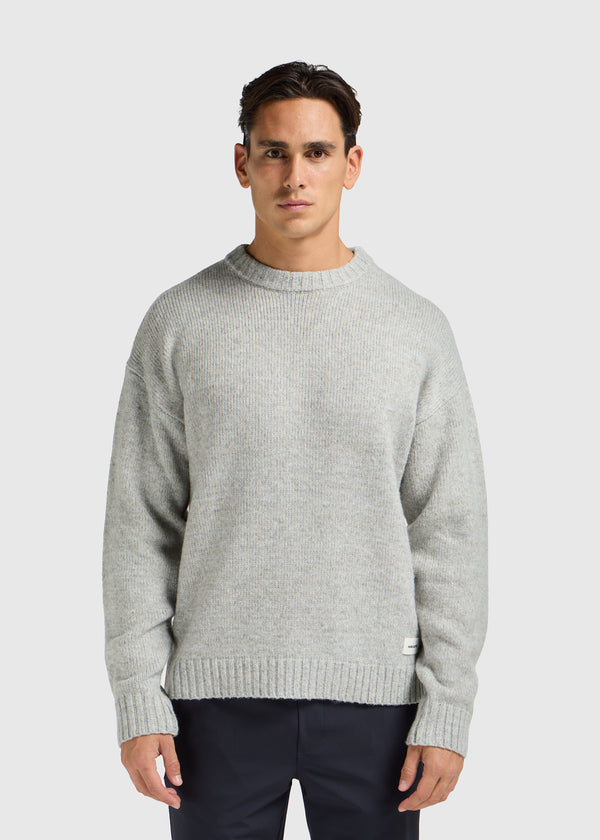 Heavy Knit Crewneck - Grey Melee