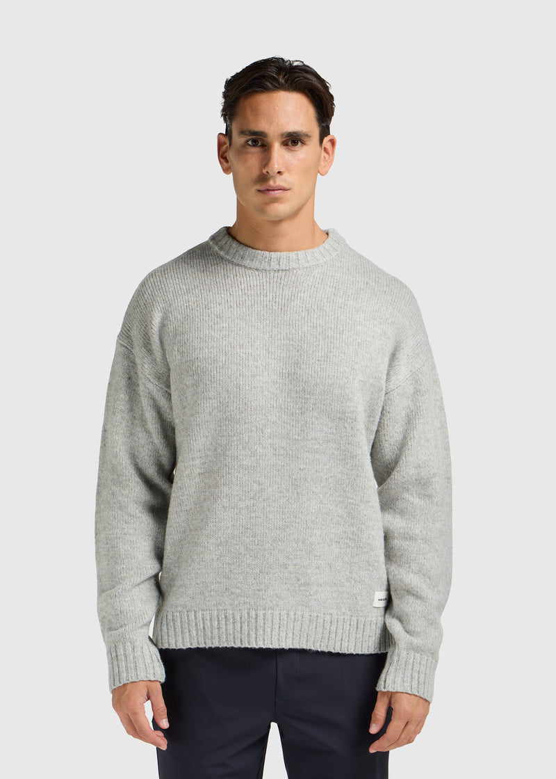 Heavy Knit Crewneck - Grey Melee