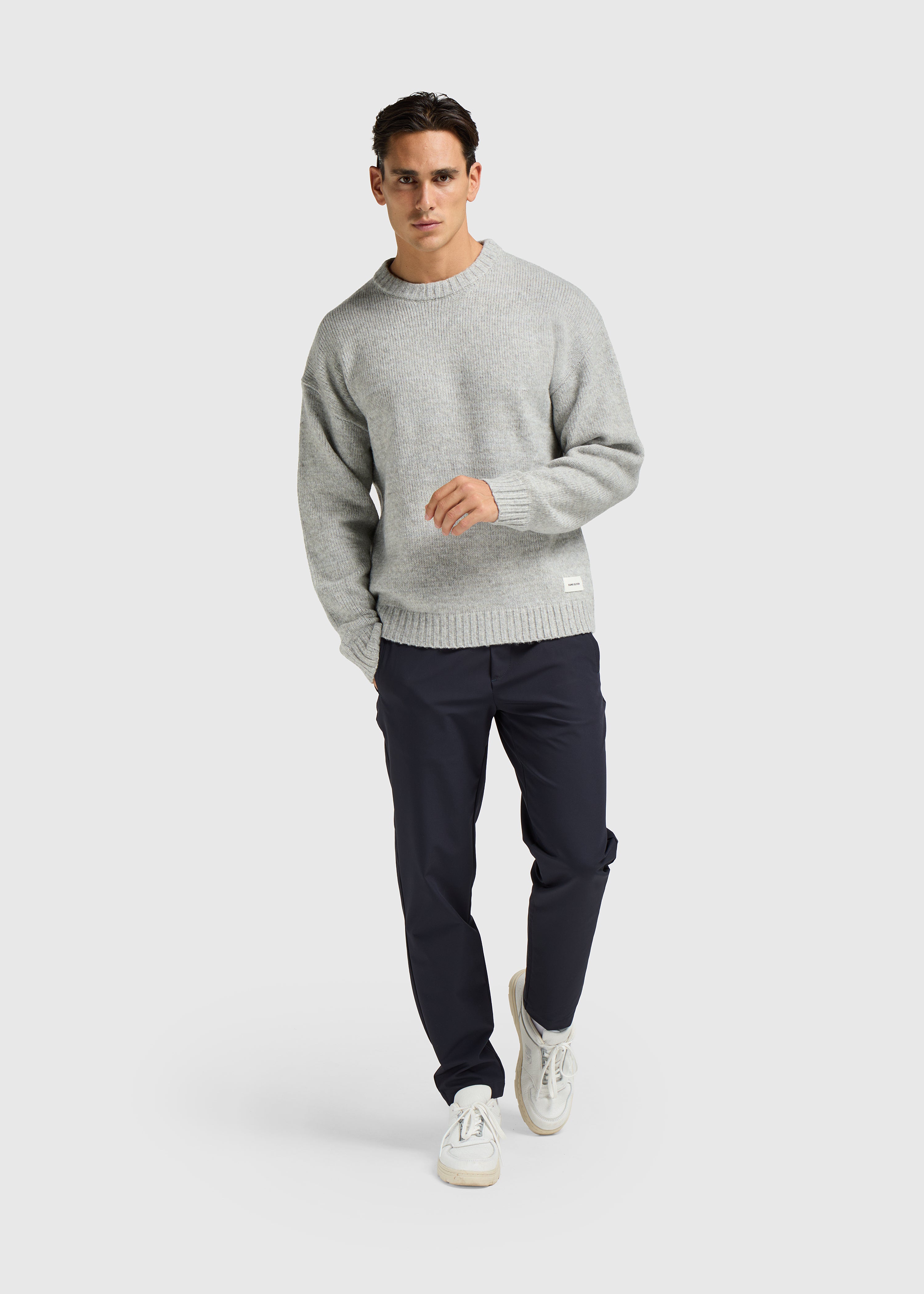 Heavy Knit Crewneck - Grey Melee
