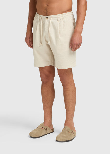 The Straight Linen Short - Sand